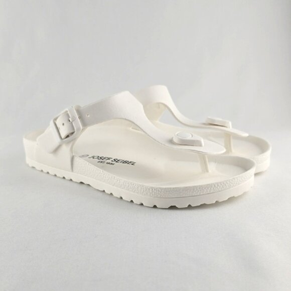 Josef Seibel Women's White Thong Slide Sandal Adjustable Strap Lightweight Sz 37 - Picture 2 of 11